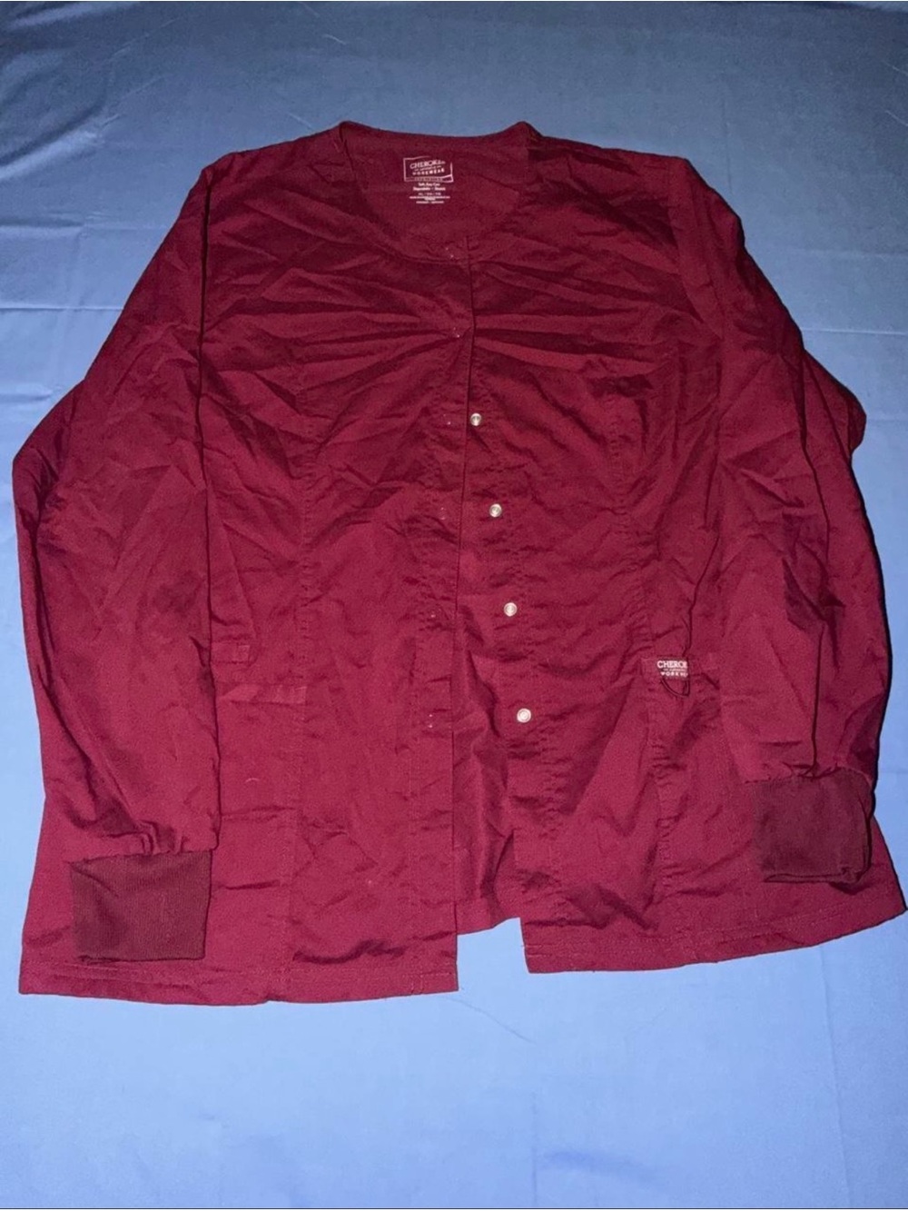 Cherokee Maroon Lightweight Snap-Front Jacket